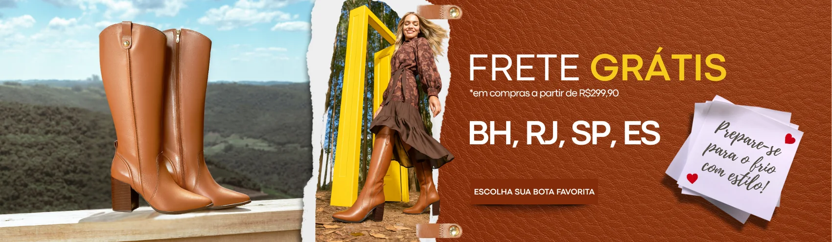 Campanha de moda com frete grátis